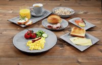 Porzellanserie "Granja" grau Tasse untere Espresso