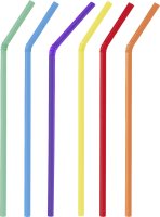 Trinkhalme aus Papier Flexhalme, farbig gemischt 24cm