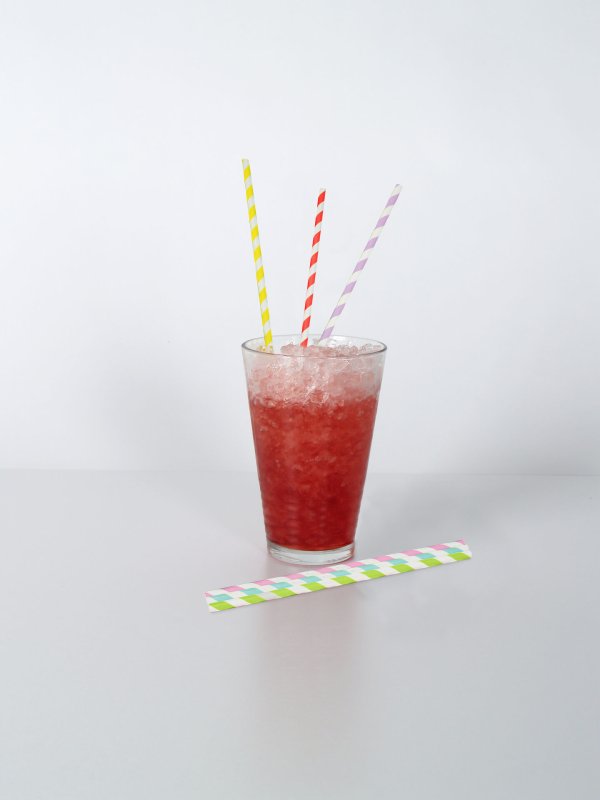 Trinkhalme aus Papier gestreift, 19,7cm (2)