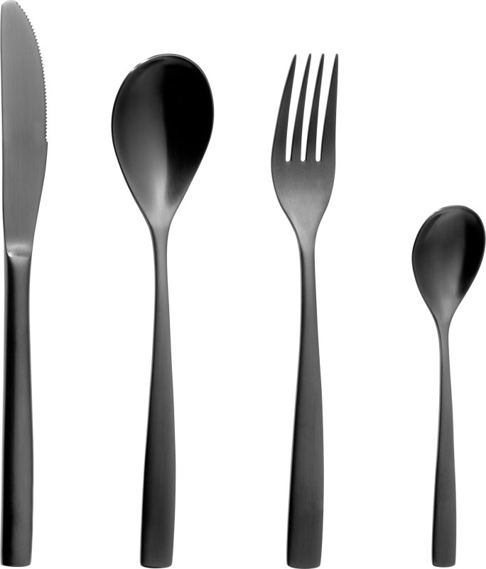 Besteckserie "MiCo Mixed Colors" satin Kuchengabel "Black" (8)