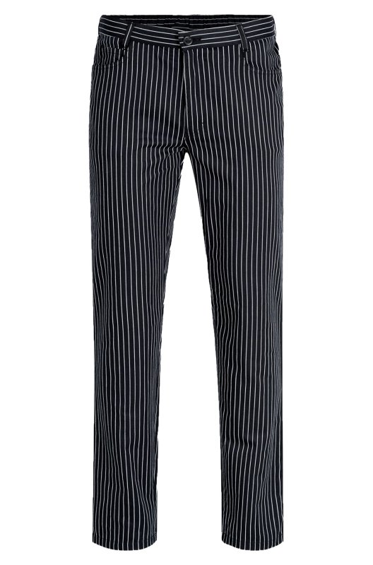 Herren-Hose "Five-Pocket" gestreift schwarz/ weiß Größe 46 (1)