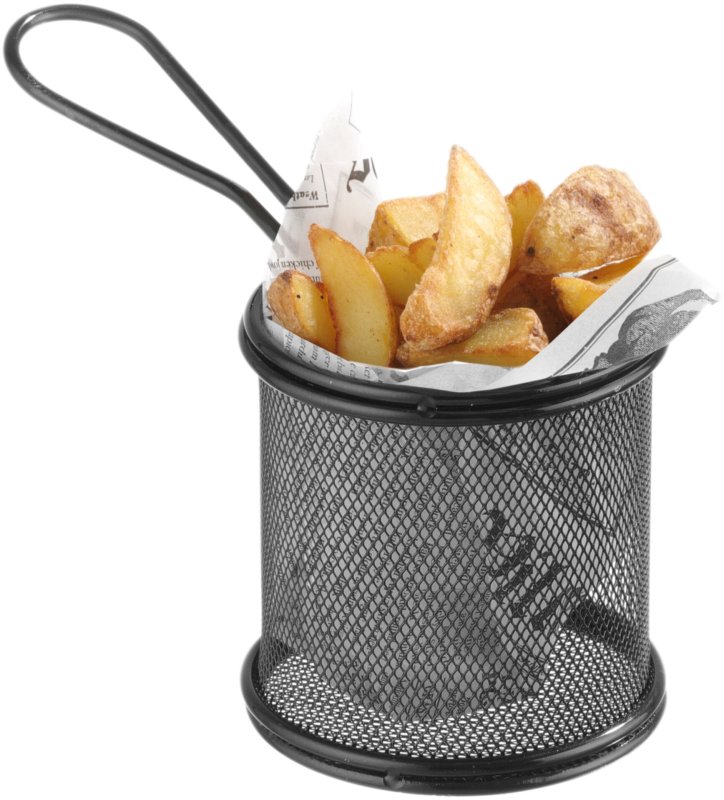 Mini-Servier-Frittierkorb schwarz, rund (1)