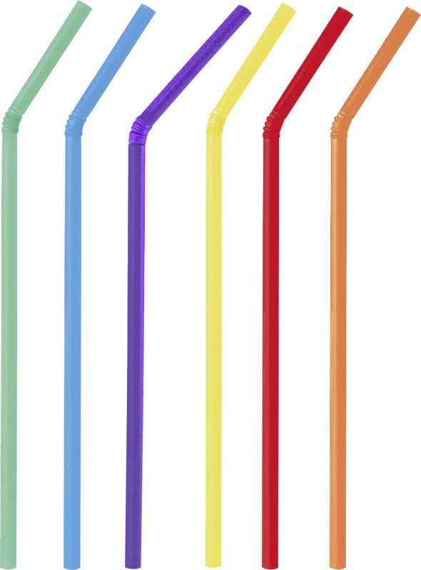 Trinkhalme aus Papier Flexhalme, farbig gemischt 24cm (1)