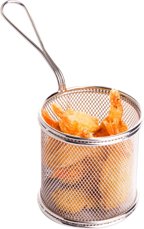 Mini-Servier-Frittierkorb schwarz, rund (2)