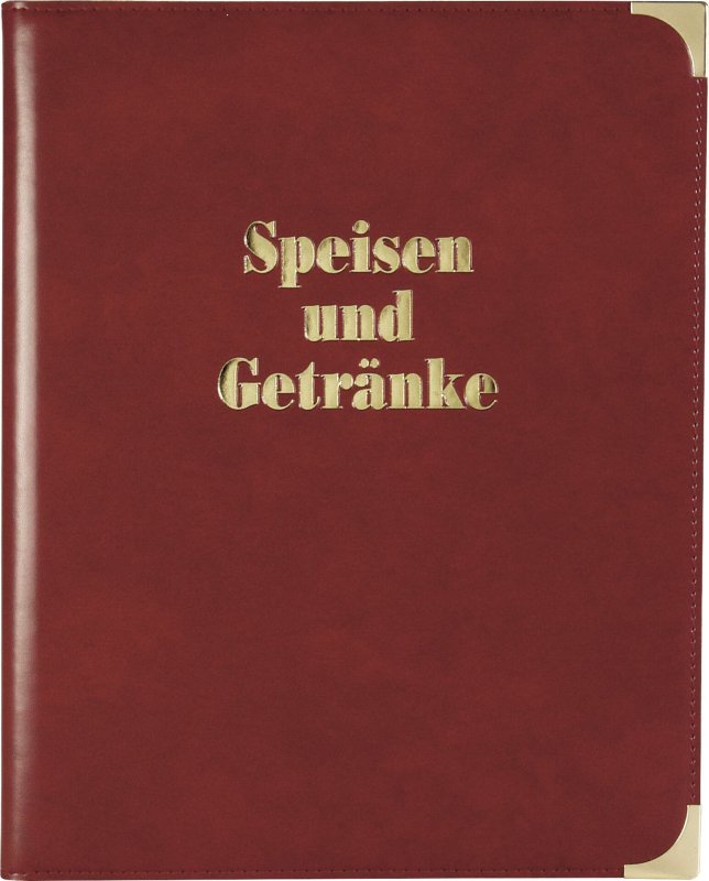Speisekarte A4 mit Buchschrauben A4, rot (1)