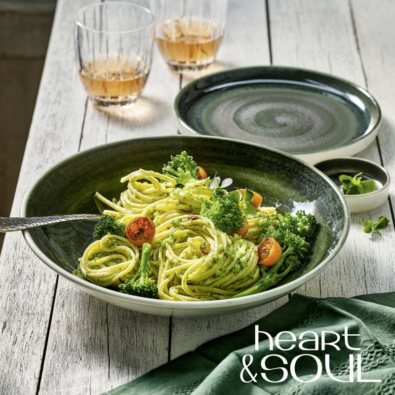 "Heart & Soul" Avocado Teller Coup flach Ø30cm (2)