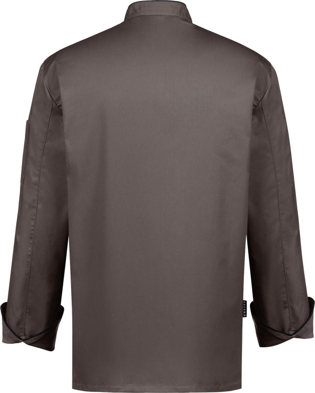 Kochjacke Herren, Armtasche, langarm, taupe Größe S (2)