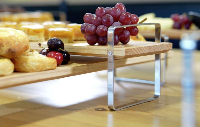 Buffet-Präsentation "OAK" Bügel 12x9cm Edelstahl 2er Pack (6)