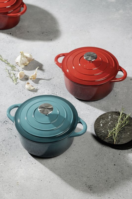 Kasserole mit Deckel rund, 2,5l rot (3)