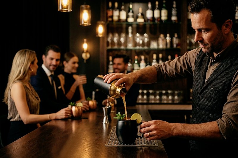 Rooftop schwarz-gold Becher "Moscow Mule" (4)